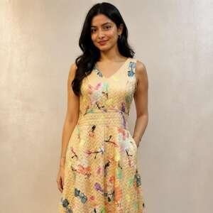 Long Casual Dress with Florals Print